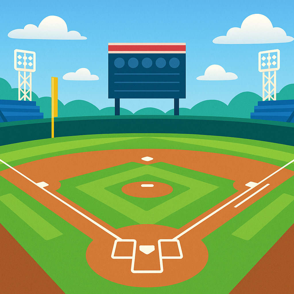 Stylized baseball field hero for Triplacorona.com